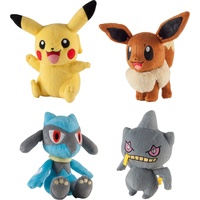 Pokemon Plush Assortment - Pikachu, Eevee, Banette, Riolu