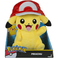Pokemon Pikachu with Ash Hat Large Plush 10"