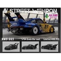 Street Weapon 1/64 Scale - RWB 993 Yellow Blue Dragon Ball Z (Limited to 499 Pieces World Wide)