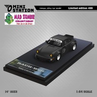 Mini Station 1/64 Scale -RWB 964 Ducktail Samurai Matte Black  - (Limited to 499 Pieces World Wide)