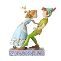 Jim Shore Disney Traditions - Peter Pan Wendy & Tinker Bell - An Unexpected Kiss Statue