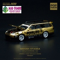 Pop Race 1/64 Scale - Nissan Stagea Gold Chrome