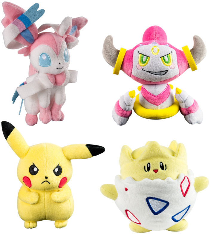 pokemon plush assortment sylveon pikachu hoopa togepi