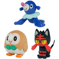 Pokemon Plush Assortment - Popplio, Rowlet, Litten