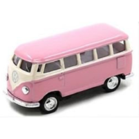 1962 Volkswagen Pink Classical Bus Keychain Diecast Model Car By Kinsmart