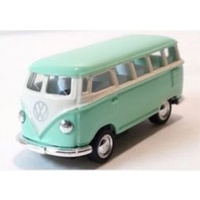 1962 Volkswagen Green Classical Bus Keychain Diecast Model Car By Kinsmart