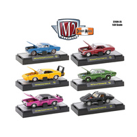 M2 Machines Detroit Muscle 1:64 Scale Release 35 6pc Diecast Car Set In Display Cases