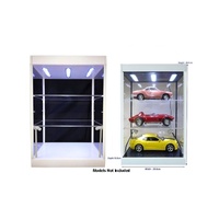 Display Case Large White LED with 2 Adjustable Shelves