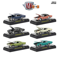 M2 Machines Detroit Muscle 1:64 Scale Release 45 6pc Diecast Car Set In Display Cases