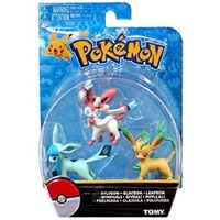 Pokemon Eevee 3 Pack Figurines - Sylveon Glaceon Leafeon