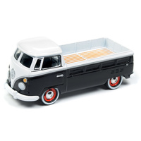 Johnny Lightning 1:64 Scale Classic Gold - 1965 Volkswagen Type 2 Pickup Gloss Black and White