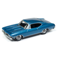 Johnny Lightning 1:64 Scale Classic Gold - 1968 Chevrolet Chevelle SS Grotto Blue Metallic