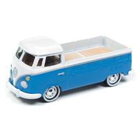 Johnny Lightning 1:64 Scale Classic Gold - 1965 Volkswagen Type 2 Pickup Pastel Blue and White