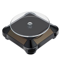 3.5" Rotating Display Stand with Solar-Powered Base (Clear Top with Black Base)