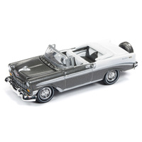 Johnny Lightning 1:64 Scale Classic Gold Collections Release 4 Set B 1956 Chevrolet Bel Air Convertible Dawn Gray and White