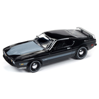Johnny Lightning 1:64 Scale Classic Gold Collections Release 4 Set B 1973 Ford Mustang Mach 1 Black with Stripes