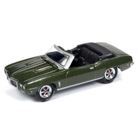 Johnny Lightning 1:64 Scale Classic Gold Collections Release 4 Set A 1969 Pontiac Firebird Convertible Verdoro Green Metallic