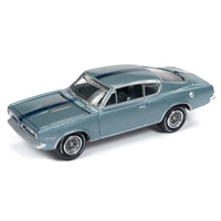 Johnny Lightning 1:64 Scale Classic Gold Collections Release 4 Set A 1967 Plymouth Barracuda Light Blue Metallic