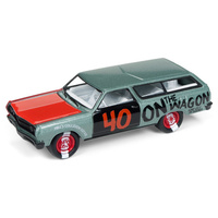 Johnny Lightning 1:64 Scale Street Freaks - 1965 Chevrolet Chevelle Wagon #40 “Demolition Derby” Willow Green Metallic