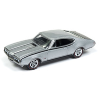 Johnny Lightning 1:64 Scale 1968 Hurst Oldsmobile "Class of '68" Silver with Black and White Stripes