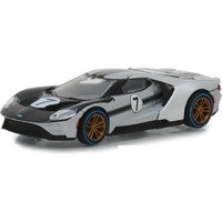 Greenlight 1:64 Scale Ford Racing Heritage Series 2 2017 Ford GT #7 Tribute to 1966 Ford GT40 Mk II Silver and Black