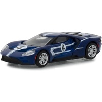 Greenlight 1:64 Scale Ford Racing Heritage Series 2 2017 Ford GT #4 Tribute to 1967 Ford GT40 Mk IV Blue with White Stripes