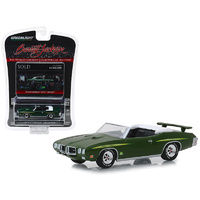 Greenlight 1:64 Scale 1970 Pontiac GTO Judge Convertible (Lot #1412) Green Barrett Jackson "Scottsdale Edition" Series 3