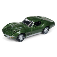 Johnny Lightning 1:64 Scale Muscles Cars USA 1972 Chevrolet Corvett - Elkhart Green Poly