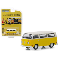 Little Miss Sunshine 1978 Volkswagen Type 2 (T2) Bus Yellow with White Top “Hollywood” Series 22 1:64 Diecast Model Car By Greenligh