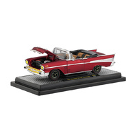 M2 Machines Release 68B - 1957 Chevrolet Bel Air Convertible (Satin Red) 1:24 Scale