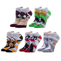 Looney Tunes Ankle Socks Mens 5 Pair