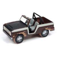 Johnny Lightning 1:64 Scale Street Freaks - 1968 Ford Bronco "Off Road" Cocoa Metallic with Black Hood and Cream Stripes