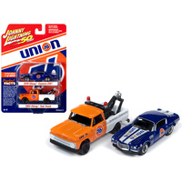 Johnny Lightning 1:64 Scale Union 76 2pk 1970 Chevy Camaro Z28 & 1965 Chevy Tow Truck