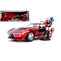 Hollywood Rides 1:24 Scale DC Comics Bombshells - Harley Quinn & 1969 Chevrolet Corvette Stingray (Red/Black)