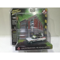 Johnny Lightning 1:64 Scale Diorama Ghostbusters Ecto-1A 1959 Cadillac Release 1 - CHASE