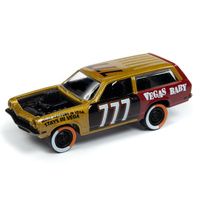 Johnny Lightning 1:64 Scale Street Freaks 2019 Release 2B - Demolition Derby- 1972 Chevy Vega Wagon (Gold)