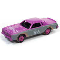 Johnny Lightning 1:64 Scale Street Freaks 2019 Release 3B - Demolition Derby - 1977 Chevrolet Monte Carlo Stock Car (Pink/Primer Grey)