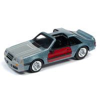 Johnny Lightning 1:64 Scale Street Freaks 2019 Release 3B - Projects In Progress - 1982 Ford Mustang GT (Blue/Grey)