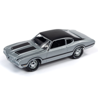 Johnny Lightning 1:64 Muscle Cars USA 2019 Release 3 Version B -1970 Oldsmobile Cutlass W31 (Grey)