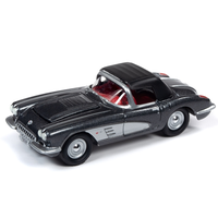 Johnny Lightning 1:64 Muscle Cars USA 2019 Release 3 Version A - 1958 Chevy Corvette Convertible (Black)