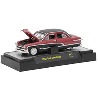 M2 Machines Auto-Thentics 1:64 Scale R41 - 1951 FORD CRESTLINER - RED WITH BLACK TOP