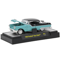M2 Machines Auto-Thentics 1:64 Scale R41 -1955 PONTIAC STAR CHIEF - GREEN WITH BLACK TOP