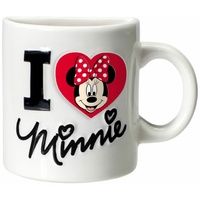 Disney Magnet Half Ceramic Minnie Mouse Mug - I Love Minnie Mouse - WHITE