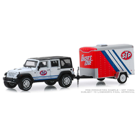 Greenlight 1:64 Scale Hitch & Tow Series 18 - 2015 Jeep Wrangler Unlimited with STP Small Cargo Trailer