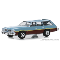 Greenlight 1:64 Estate Wagons Series 4 - 1977 Pontiac LeMans Safari Wagon in Glacier Blue Metallic with Woodgrain