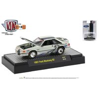 M2 Machines 1:64 Detroit Muscle Hobby Exclusive 1987 Ford Mustang GT 5.0 Twin Turbo Fox Body Limited Edition