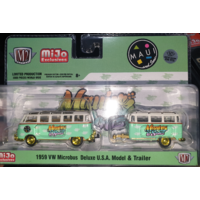Chase M2 Machines 1:64 Auto Machine Mijo Exclusive VW Volkswagen Microbus Deluxe U.S.A. With Trailer Maui & Son Limited 3,000 PCS