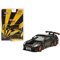 True Scale Miniatures Mini GT - Nissan R35 Type 1 LB Works "LibertyWalk" with Rear Wing Black with Copper Wheels LTD Edition 2,400 pieces World Wide