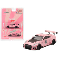 True Scale Miniatures Mini GT - Nissan GT-R (R35) #77 Pink Pig Type 2 LB Works "LibertyWalk" with Rear Wing Limited Edition to 3,600 pieces Worldwide