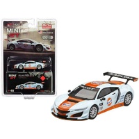 True Scale Miniatures Mini GT - Acura NSX GT3 #19 "Gulf Racing" Light Blue and Orange Limited Edition to 4,800 pieces Worldwide